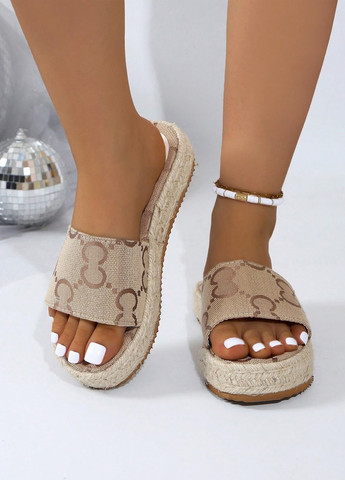 Коричневые шлепанцы SHEIN