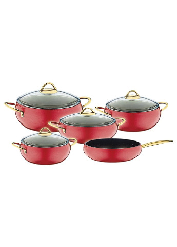 Набор посуды 3040-Red 9 предметов красный OMS (254703698)