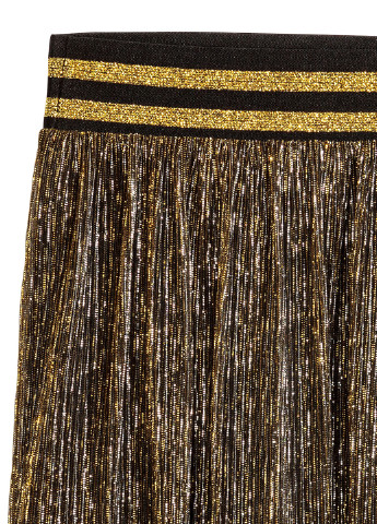Золотая кэжуал однотонная юбка H&M клешированная