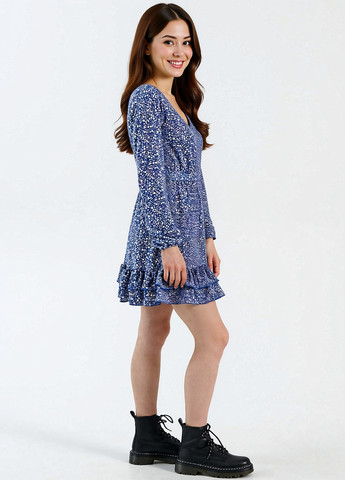 Синя кежуал сукня кльош House з квітковим принтом