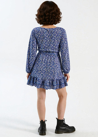 Синя кежуал сукня кльош House з квітковим принтом