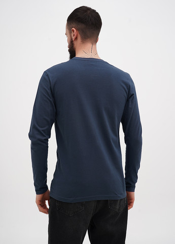 Лонгслів Next Level напис сіро-синій кежуали бавовна