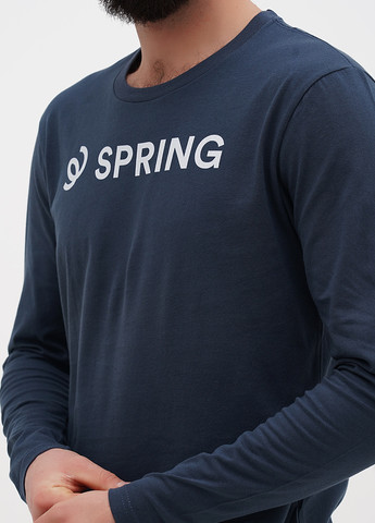 Лонгслів Next Level напис сіро-синій кежуали бавовна