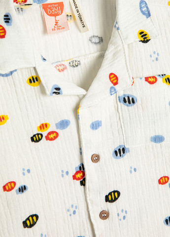 Молочная кэжуал рубашка с рисунком KOTON