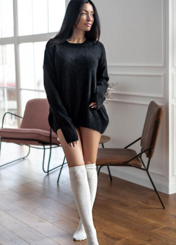 Черный демисезонный свитер "ангорка" джемпер Anika