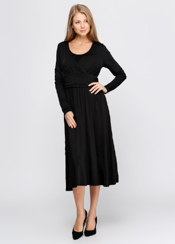 Чорна кежуал плаття для вагітних Mama Licious однотонна