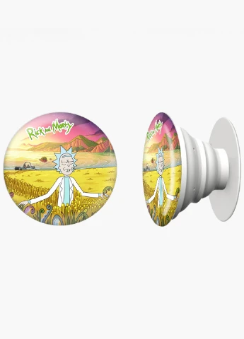 Попсокет (Popsockets) тримач для смартфону Рік і Морті (Rick and Morty) (8754-1236) Чорний MobiPrint (216748537)