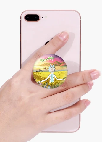 Попсокет (Popsockets) тримач для смартфону Рік і Морті (Rick and Morty) (8754-1236) Чорний MobiPrint (216748537)