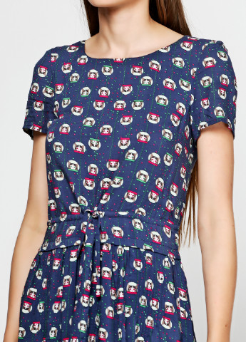 Темно-синее кэжуал платье Paul & Joe с рисунком