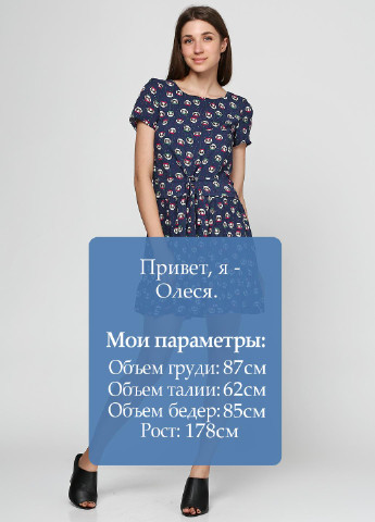 Темно-синее кэжуал платье Paul & Joe с рисунком