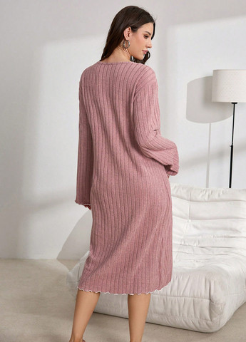 Рожева домашній сукня а-силует SHEIN однотонна
