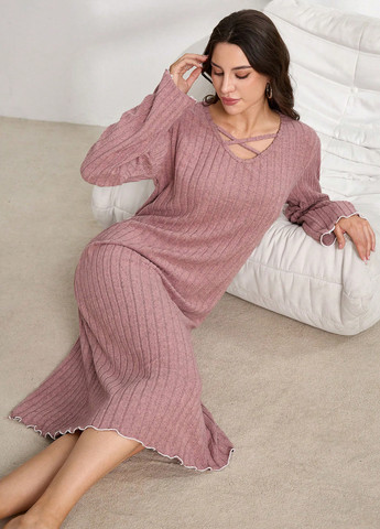 Рожева домашній сукня а-силует SHEIN однотонна