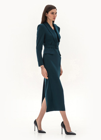 Изумрудное деловое, кэжуал платье платье-жакет BGL однотонное