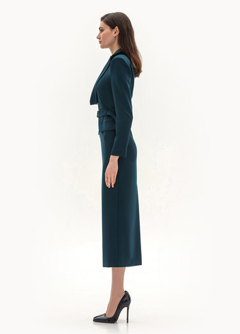 Изумрудное деловое, кэжуал платье платье-жакет BGL однотонное