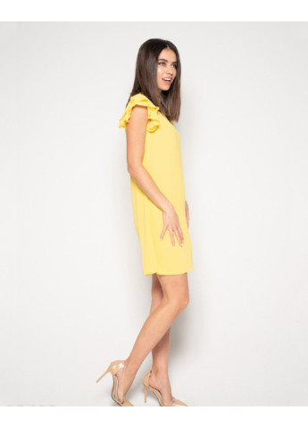Жовтий повсякденний сукня 10403 m жовтий ISSA PLUS однотонна