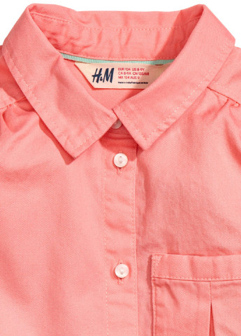 Блуза H&M однотонна рожева кежуал бавовна