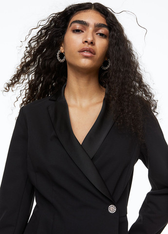 Комбінезон H&M комбінезон-шорти однотонний чорний коктейльний поліестер