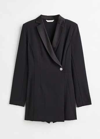 Комбінезон H&M комбінезон-шорти однотонний чорний коктейльний поліестер