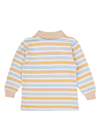 Бежевая детская футболка-поло для мальчика Z16 в полоску