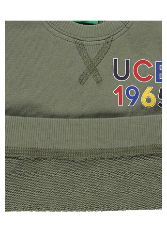 United Colors of Benetton свитшот надпись хаки кэжуал хлопок