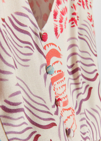 Молочное кэжуал платье Reserved с абстрактным узором