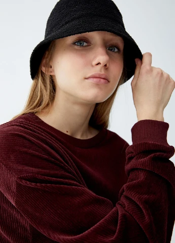 Бордовый свитшот Pull & Bear однотонный без декора (251912707)