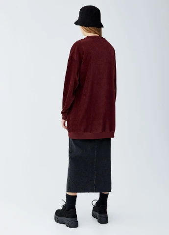 Бордовый свитшот Pull & Bear однотонный без декора (251912707)