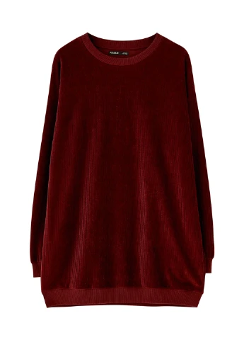 Бордовый свитшот Pull & Bear однотонный без декора (251912707)