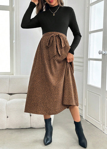 Комбинированный демисезонный комплект для беременных (лонгслив, юбка) SHEIN