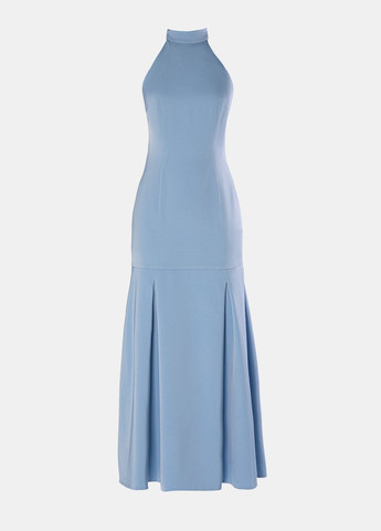 Блакитна святковий, коктейльна сукня з відкритою спиною Gepur однотонна