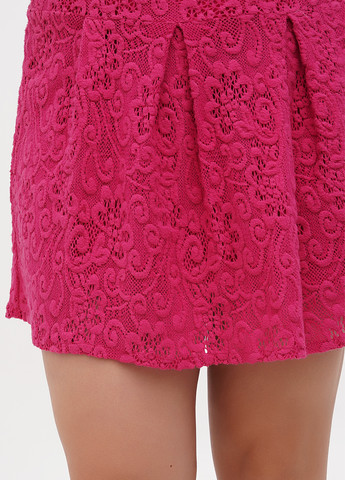 Фуксиновая кэжуал однотонная юбка Sassofono а-силуэта (трапеция)