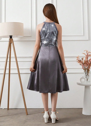 Серое платье SHEIN (316776719)