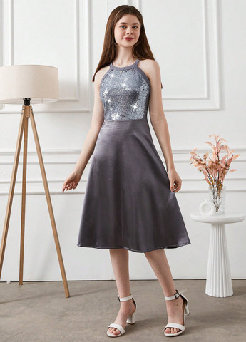 Серое платье SHEIN (316776719)