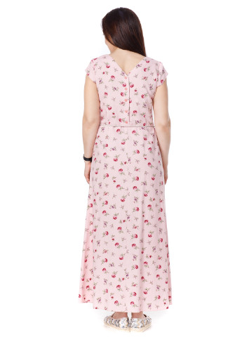 Розовое кэжуал платье Tell с цветочным принтом