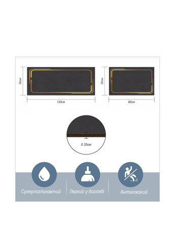 Килимок для ванної та кухні (2 шт.) 50х80 см,50х120 см Aquarius (322338842)