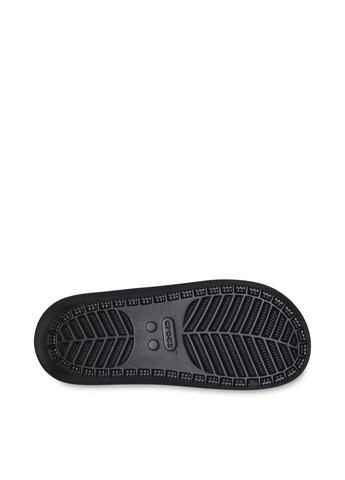 Черные пляжные, домашние, кэжуал шлепанцы Crocs с логотипом, с перфорацией