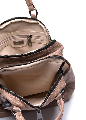 Сумка-рюкзак Pierre Cardin однотонный коричневый кэжуал