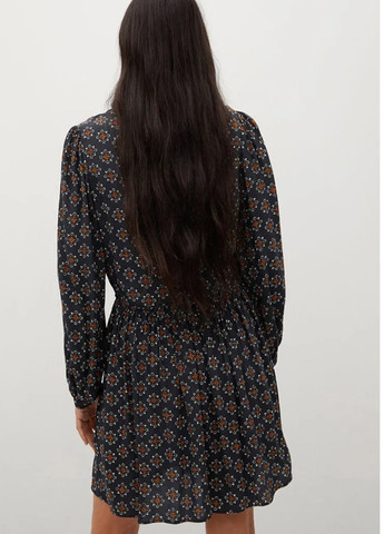 Синя кежуал сукня кльош Mango з малюнком