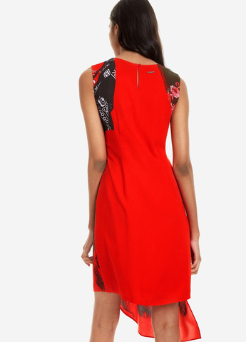 Красное кэжуал платье Desigual с рисунком