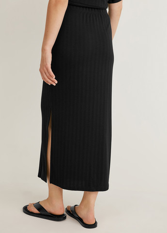 Черная кэжуал однотонная юбка C&A карандаш