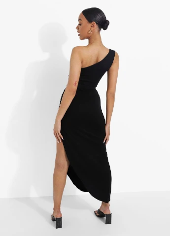Черная кэжуал однотонная юбка Boohoo