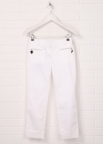 Белые кэжуал демисезонные со средней талией брюки Simonetta