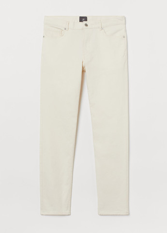 Кремовые демисезонные зауженные джинсы H&M