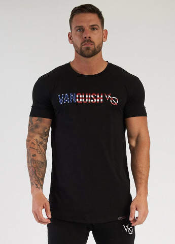 Черная красивая мужская футболка VQH