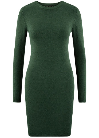 Темно-зеленое кэжуал платье Oodji однотонное