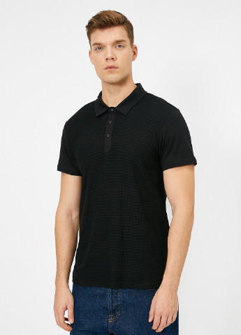 Черная футболка-поло для мужчин KOTON однотонная