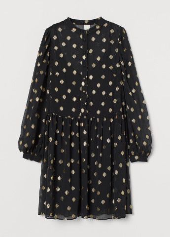 Чорна кежуал сукня а-силует, кльош H&M з геометричним візерунком