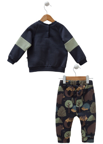 Оливковий (хакі) демісезонний комплект кофта+штани, серія forest animals Caramell