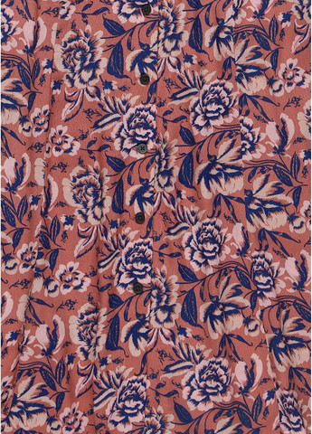 Розовое кэжуал платье рубашка, клеш Gap с цветочным принтом