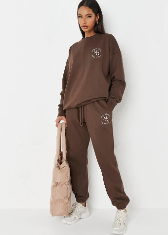 Коричневий світшот Missguided однотонний без декору (260390479)